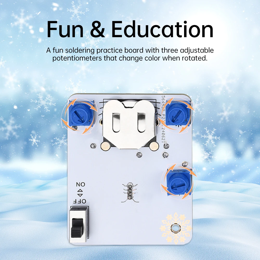 Muñeco de nieve LED con temática de hielo y nieve, aprendizaje electrónico para principiantes, kit de soldadura divertido, kit de bricolaje, módulo de tubo emisor de luz LED, kit de muñeco de nieve DIY