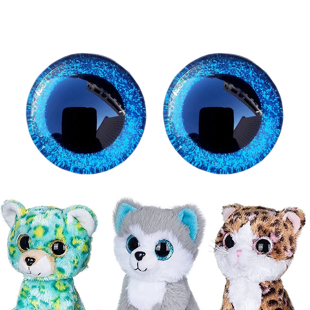 20 Chiếc Rõ Ràng 3D Lấp Lánh Nhựa An Toàn Mắt Cho Móc Đồ Chơi Thủ Công Búp Bê Làm Động Vật Cho Bé An Toàn Mắt 10/12/14/16/18/20/25/30/35Mm