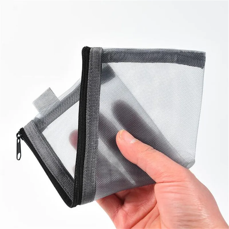 1 Máy Tính Nhiều Màu Sắc Lưới Nylon Dây Kéo Hộp Đựng Mỹ Phẩm Trang Điểm Trong Suốt Đựng Túi Xách Ví Đựng Tiền Xu Lưới Túi Đựng Cho Bàn Chải