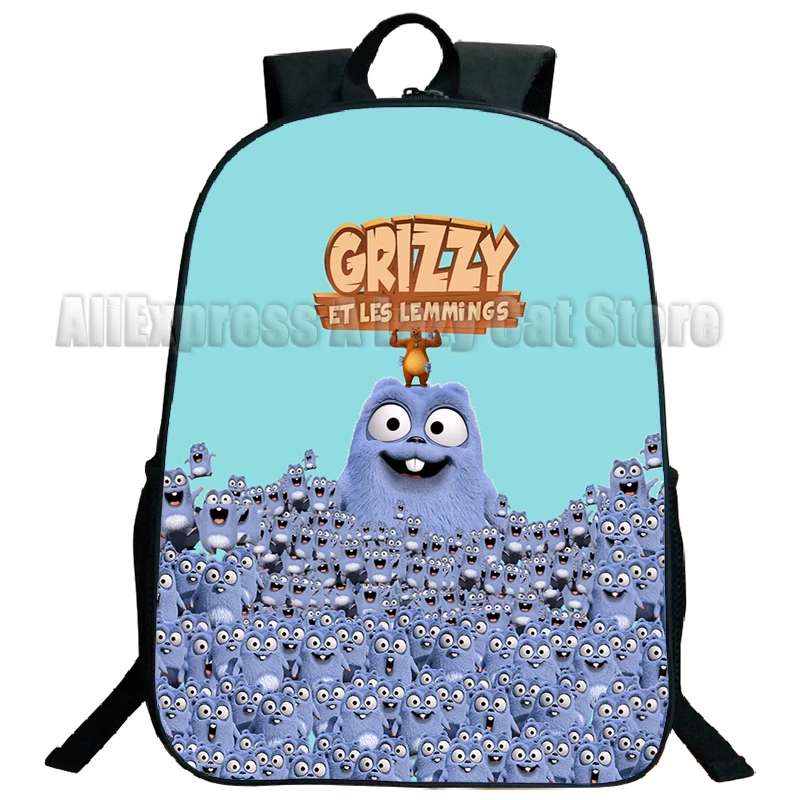 Grizzy and the Lemmings 여행 배낭, 소년 소녀 학교 컴퓨터 책가방, 만화 애니메이션 학생 데이팩