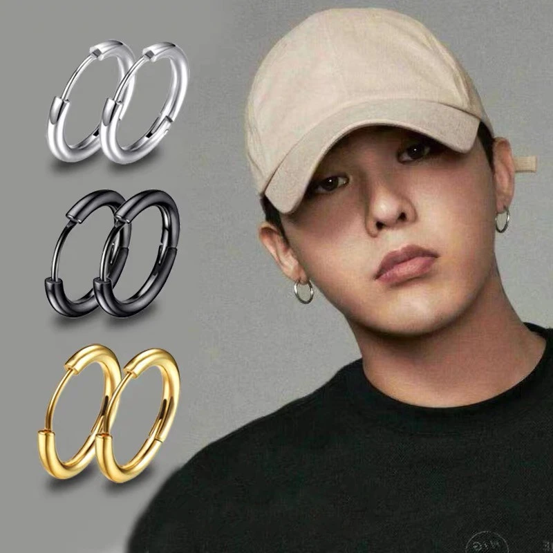 1 쌍 스테인레스 스틸 후프 귀걸이 여성 남성 골드 컬러 작은 귀걸이 소녀 쥬얼리 Pendientes Mujer Aretes 연골 피어싱