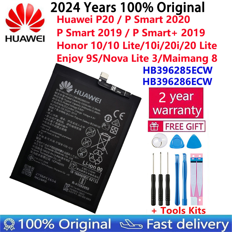 Huawei 社 100% オリジナル 3400mAh HB 396285 ECW バッテリー Huawei 社 P20 名誉 10 COL-AL00 COL-AL10 COL-TL00 COL-TL10 COL-L29 + ツール