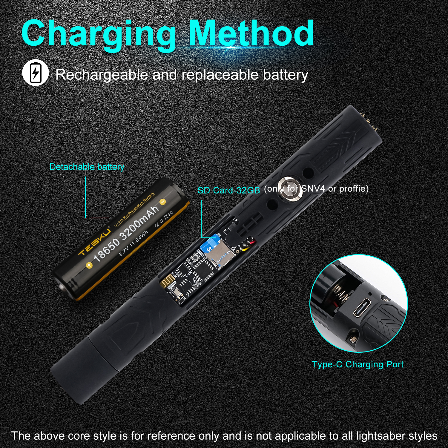 TXQSABER Lichtschwert RGB Neo Pixel Smooth Swing Heavy Dueling Metallgriff Typ C Blaster Ghost Yoda Jedi Cosplay Spielzeug Laserschwert