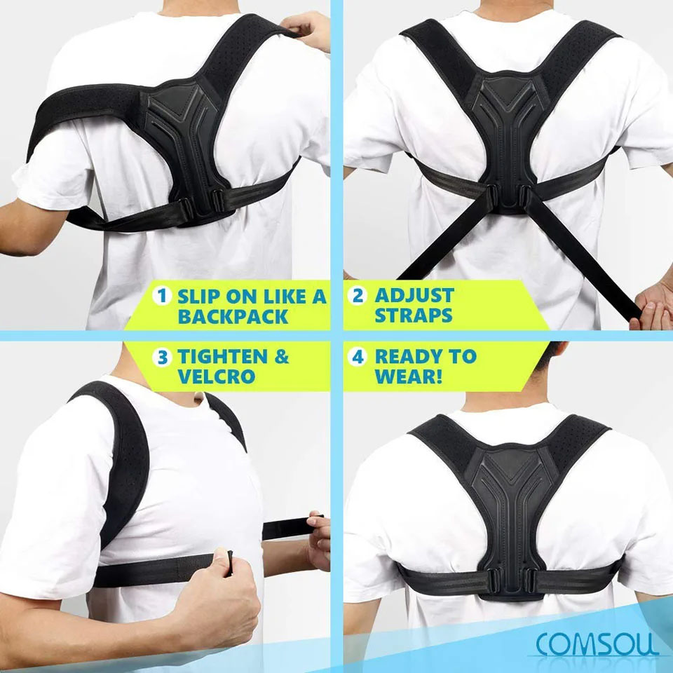 GETINFIT Upper Back Brace Straightener Correction Upper Back Shoulder Back Pain Relief Trainer Neck Back Shoulder Pain Relief