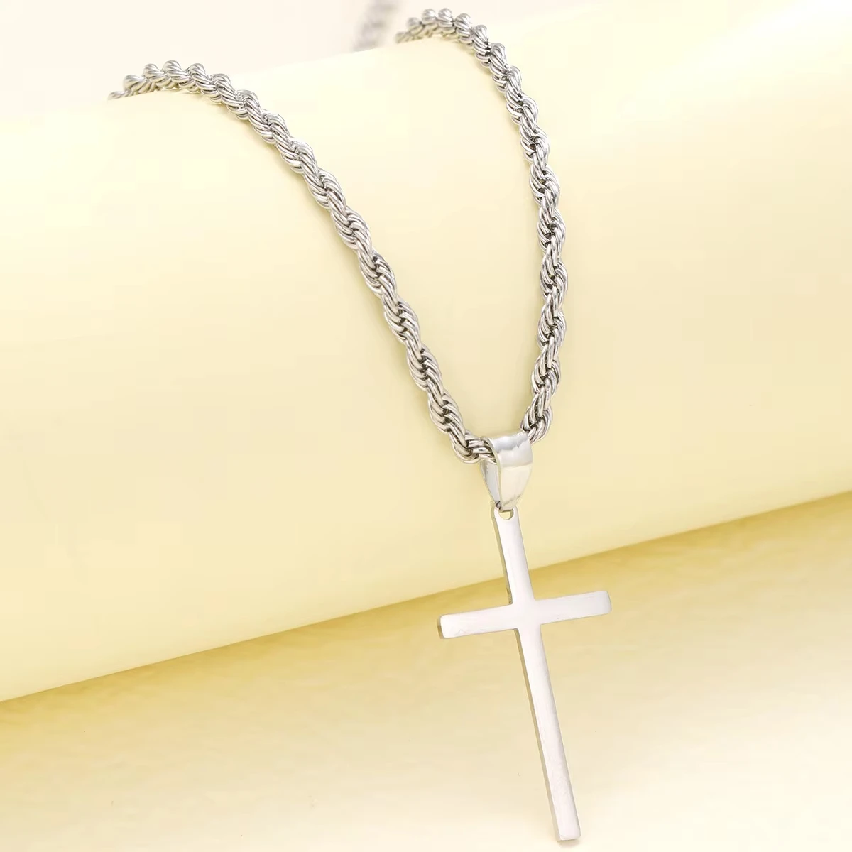 Nuova collana con ciondolo croce da uomo e da donna, gioielli in oro minimalista, collana da uomo e da donna