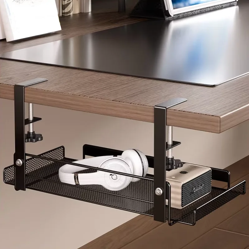 Undertable Storage Rack, Plug-in Cable, Office Supplies Storage Tools, Metal Material, Sturdy And Durable