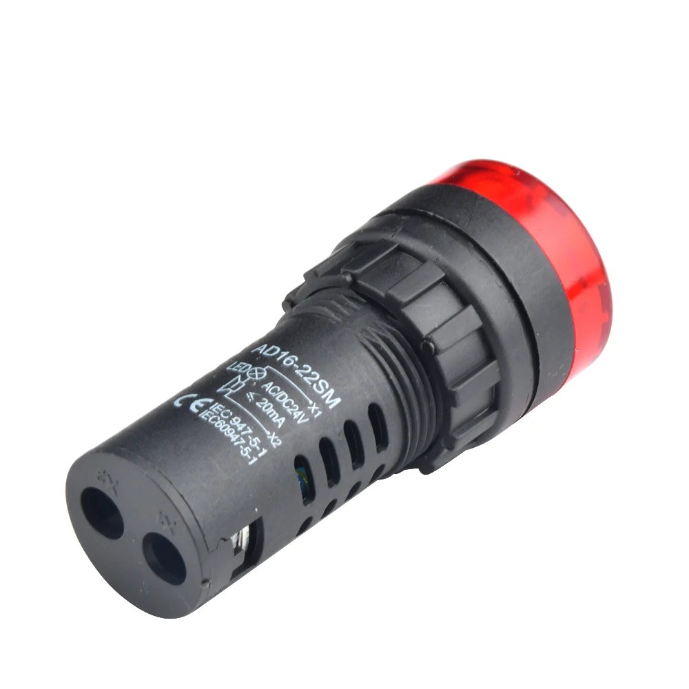AD16-22SM AC 110V 220V DC 12V 24V Flash Signal Light Red LED Active Buzzer Beep Alarm Indicator Green Yellow