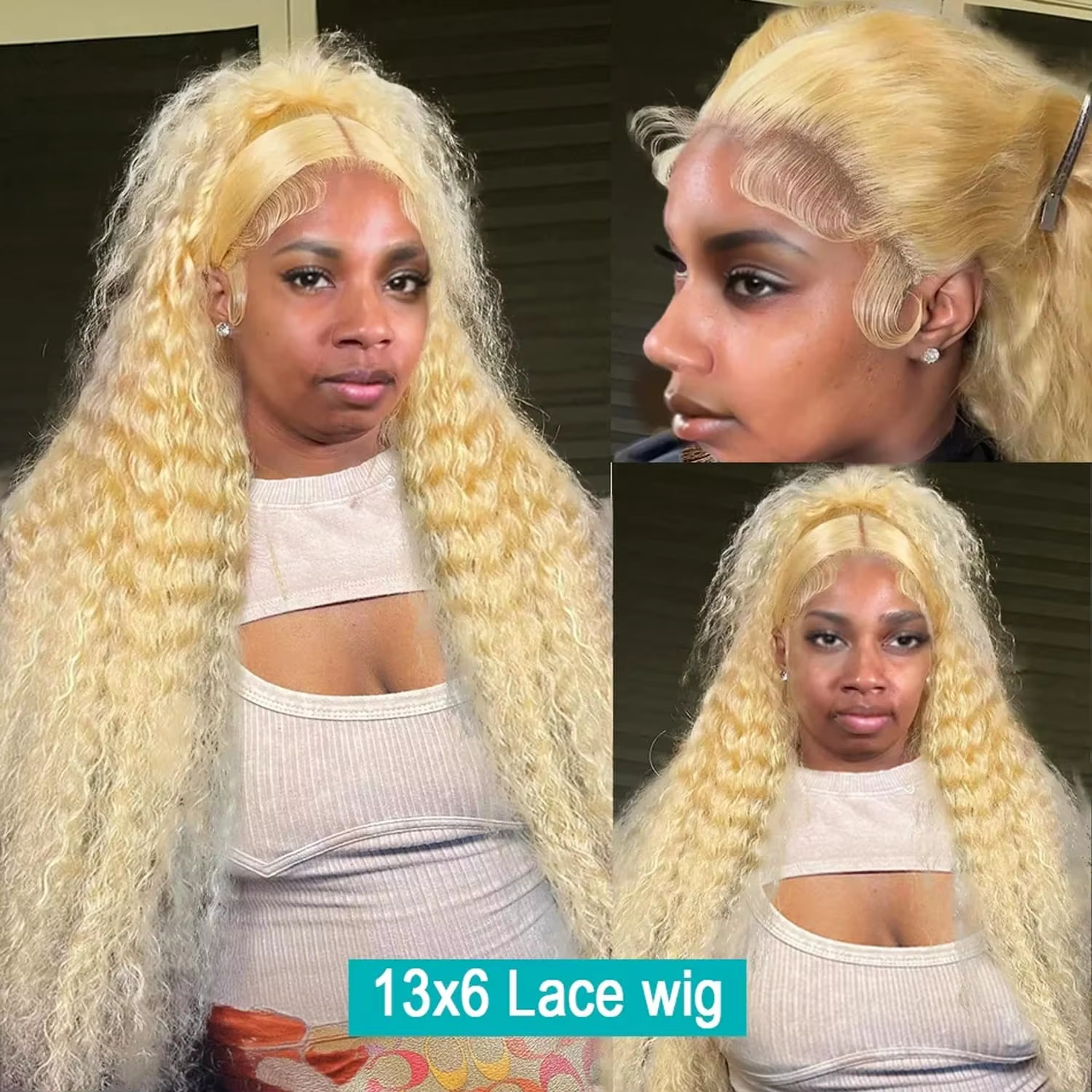 30 Inch 13x6 Transparent HD 613 Honey Blonde Deep Wave Lace Frontal Wigs Brazilian 13x4 Curly Colored Lace Front Human Hair Wigs