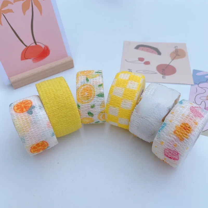 1 rollo de 2,5*450cm autoadhesivo desechable flexible elástico frutas vendaje tatuaje mango tubo envoltura codo palo cinta médica