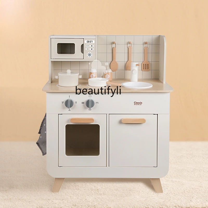 子供のためのキッチン教育玩具,木の模造台所用品,女の子と男の子のための誕生日プレゼント