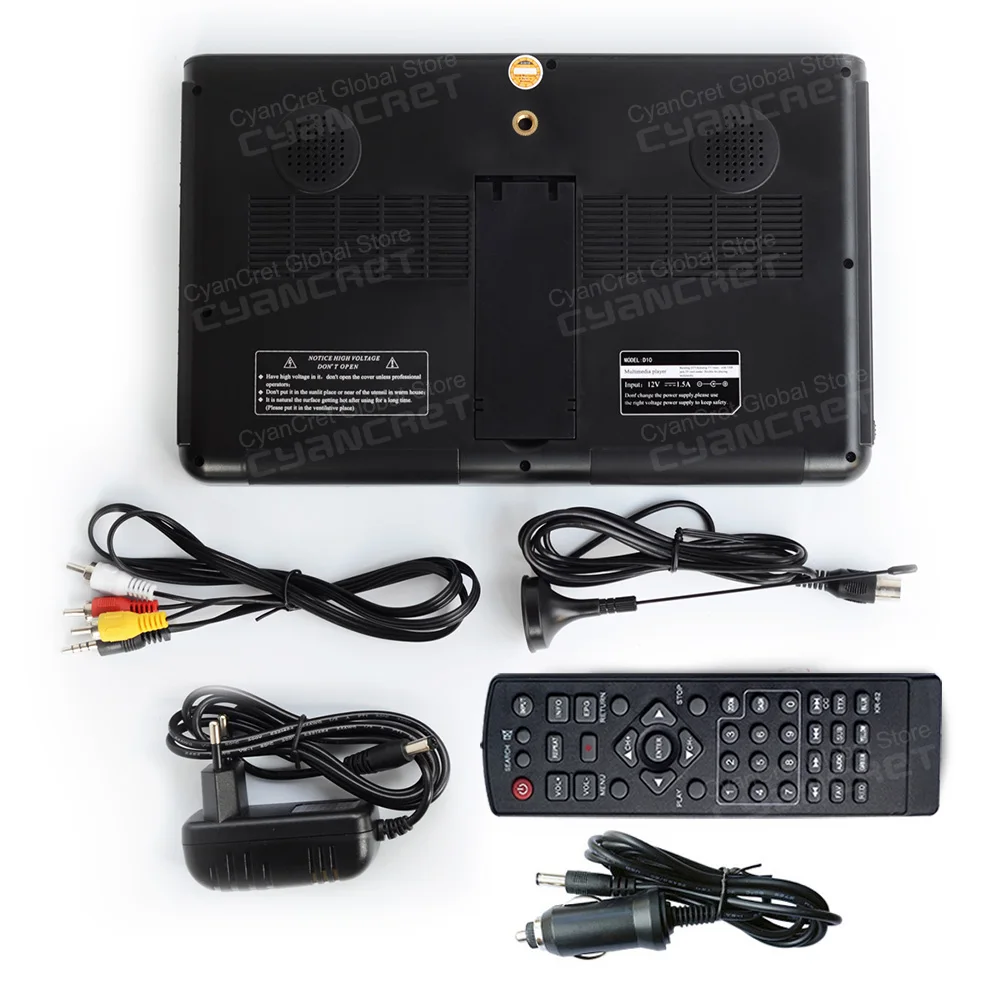 LEADSTAR D10 10 นิ้ว HD แบบพกพาทีวี DVB-T2 tdt DTT Digital และ Analog mini รถขนาดเล็กโทรทัศน์สนับสนุน USB SD MP4 H.265 AC3