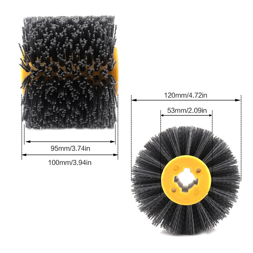 Tête de brosse Abrasive d'ébavurage, outils de polissage et de ponçage, roue en fil de Nylon épais et fin, meuleuse d'angle, noyau transversal