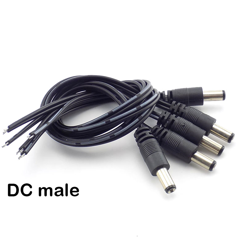 Conectores hembra DC macho Cable de alimentación Cable para cámara de vídeo CCTV seguridad 12v extensión Cable adaptador 2,1*5,5mm