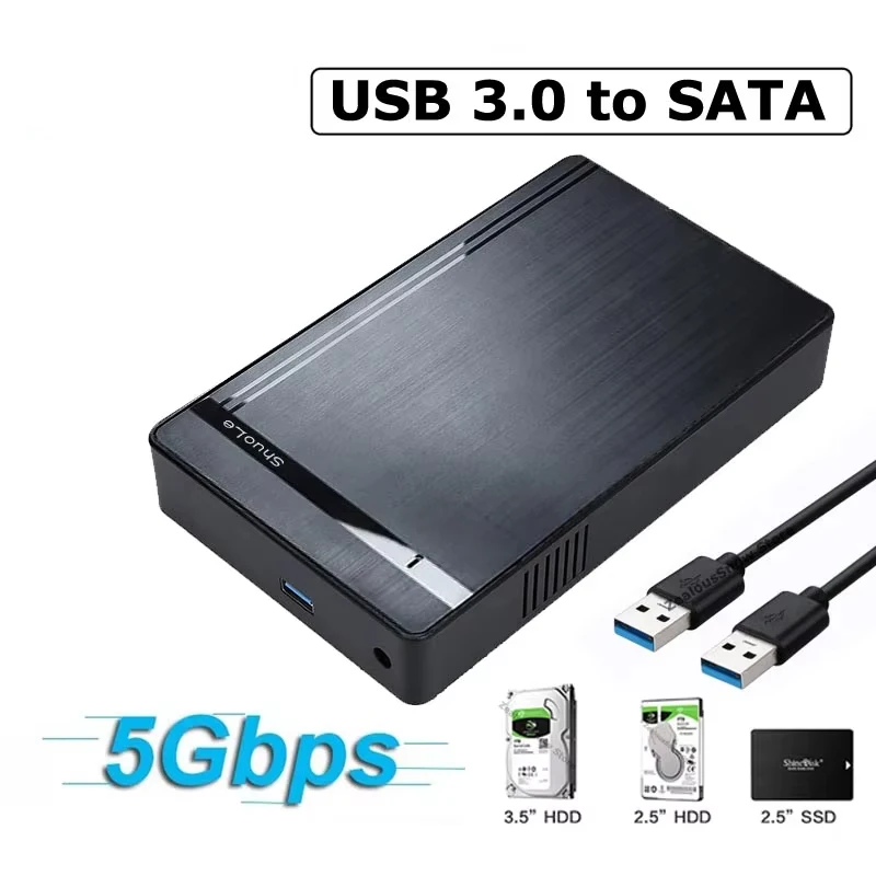 Корпус для жесткого диска 3,5/2,5 дюйма Адаптер SATA-USB 3.0 Корпус для внешнего жесткого диска Высокоскоростной адаптер для ПК Ноутбук HDD Box Case