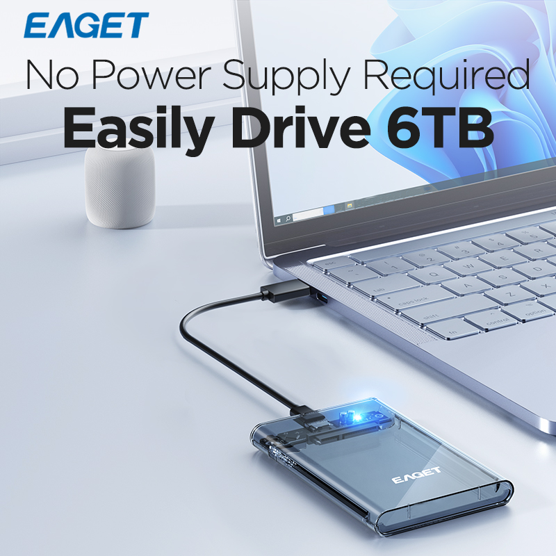 Eaget HDD Case 2.5in SATA to USB 3.0 Hard Drive Enclosure for SSD Disk HDD Box USB C 3.1 Gen 2 Case HD External HDD Enclosure