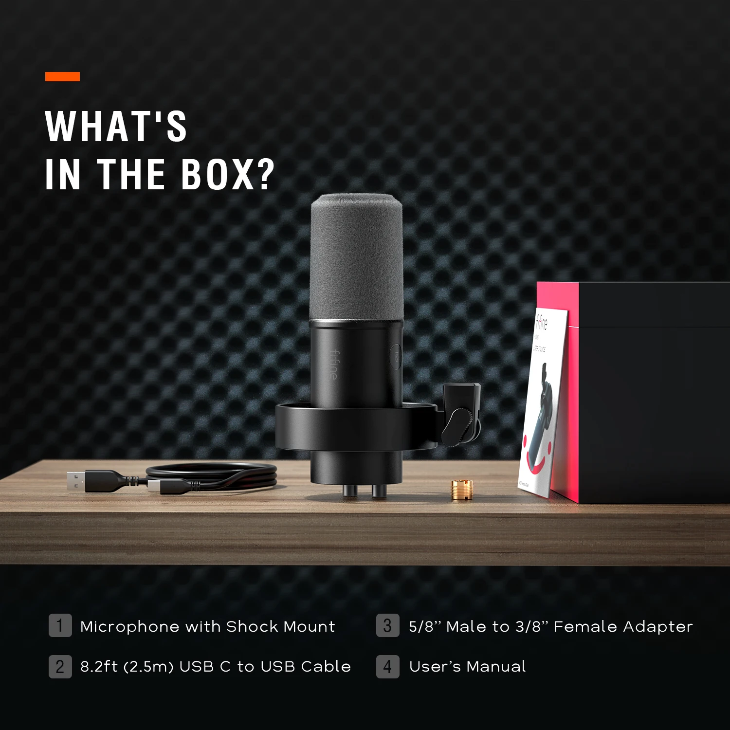 Microfono dinamico FIFINE USB/XLR con supporto antiurto, Touch-mute, Jack per cuffie e controllo del Volume, per PC o registrazione della scheda audio-K688