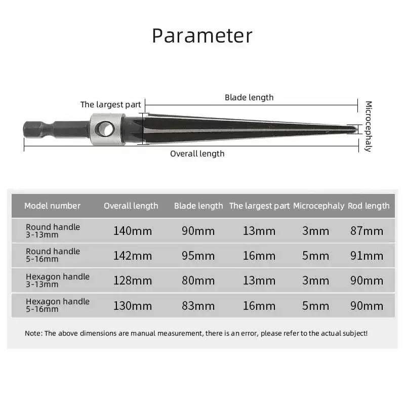 Handheld Taper Reamer Hand Electric Drills for Drilling Cuntersunk Head Chamfering an Reaming Tool Metal Woodwork T-type Reamers