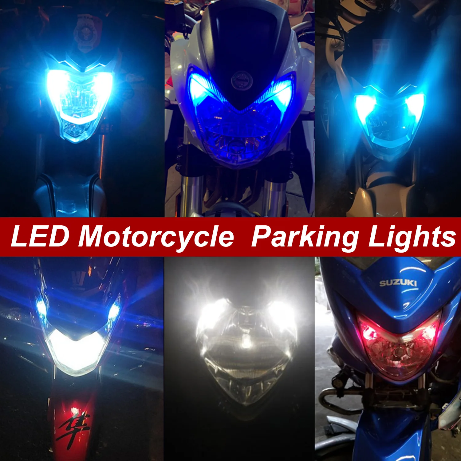 Bộ 2 Xi Nhan CANbus Trắng Đỏ Xanh Dương Dành Cho Xe Suzuki GSXR LED Xe Máy Vị Trí Đỗ Xe Thành Phố Đèn T10 194 W5W GSXR 600 GSXR 750 GSXR 1000
