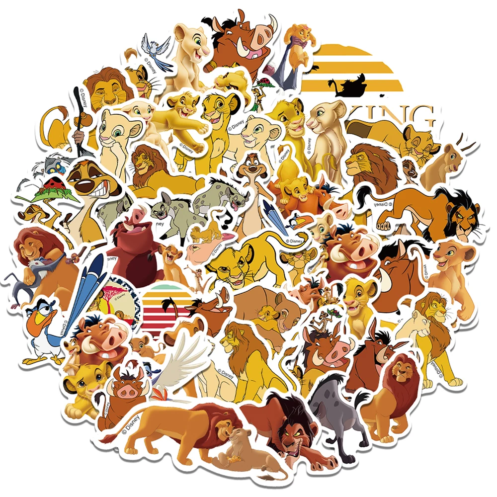 10/30/50PCS 디즈니 영화 라이온 킹 만화 스티커 어린이를위한 귀여운 데칼 장난감 DIY 스크랩북 노트북 수하물 전화 헬멧 자동차