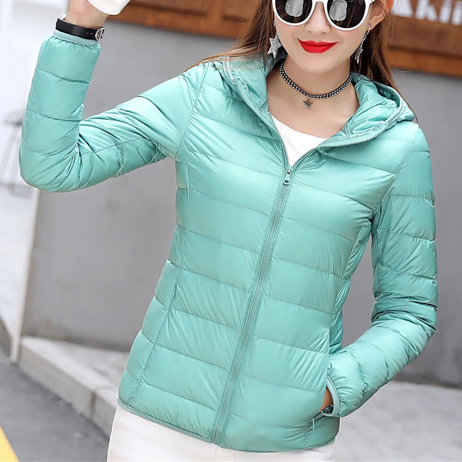 Manteau matelassé à capuche pour femmes hiver 2023 mode brillant imperméable adt épaissir chaud vers le bas veste en coton Outwear S-3XL