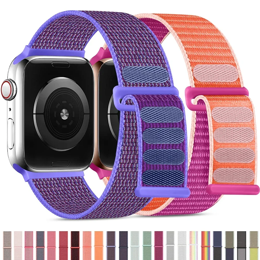 Correa de nailon para correas de reloj Apple 49mm Ultra2 44mm 40mm 45mm 41mm 46-42mm pulsera para iwatch band Series 9 8 se 7 6 5 4 10