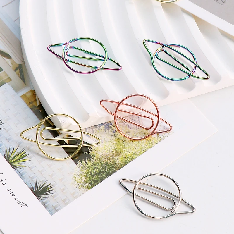 TUTU 10 teile/los Nette Metall Büroklammern stern Cartoon Binder Clip Kawaii Planet Lesezeichen Memo Clips Schreibwaren H0517