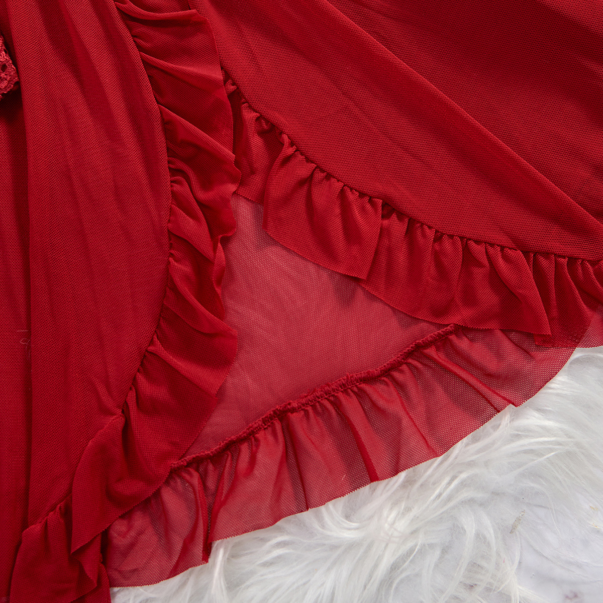 Lencería Sexy roja transparente, ropa interior para mujer, ropa de dormir transparente, camisón de encaje y bragas, conjuntos de Pijamas, camisón Sexy para mujer