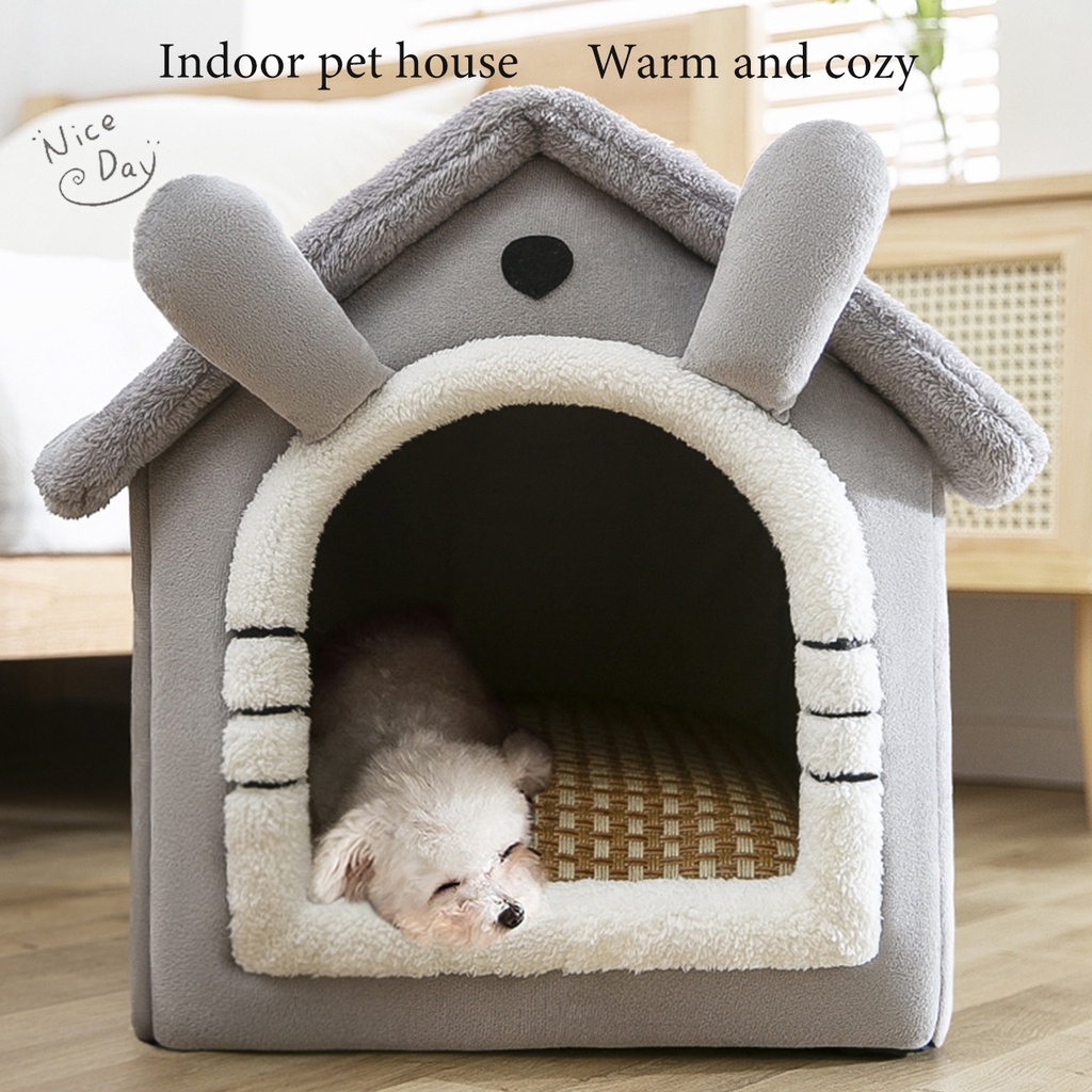 Lit de couchage pliable pour chat/chien, chenil amovible et lavable pour maison de chat, nid d'intérieur pour chat