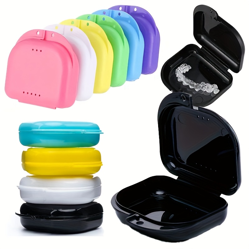 Caja de almacenamiento para baño de dentadura postiza, retenedor de ortodoncia para dientes postizos, contenedor protector bucal, organizador de plástico, herramientas de higiene bucal, 5/10 Uds.