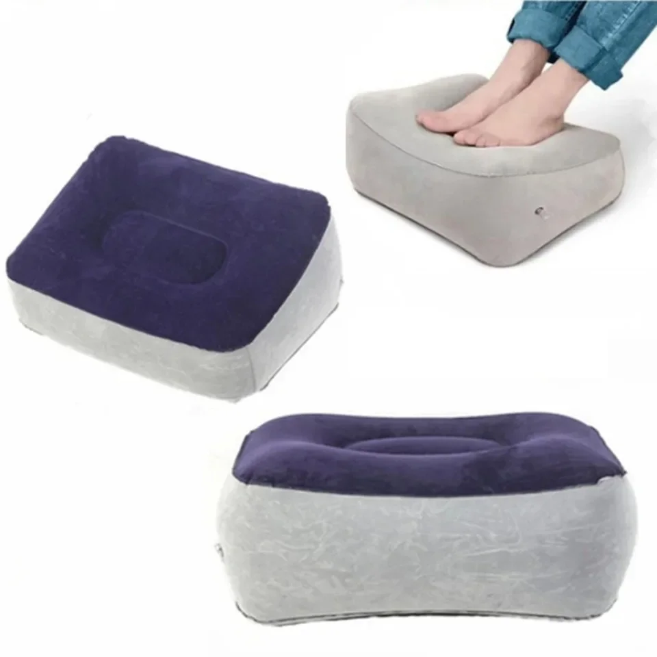 Almohada inflable para reposapiés, cojín de aire para reposapiés de PVC para viajes, oficina, hogar, herramientas relajantes para pies debajo del escritorio