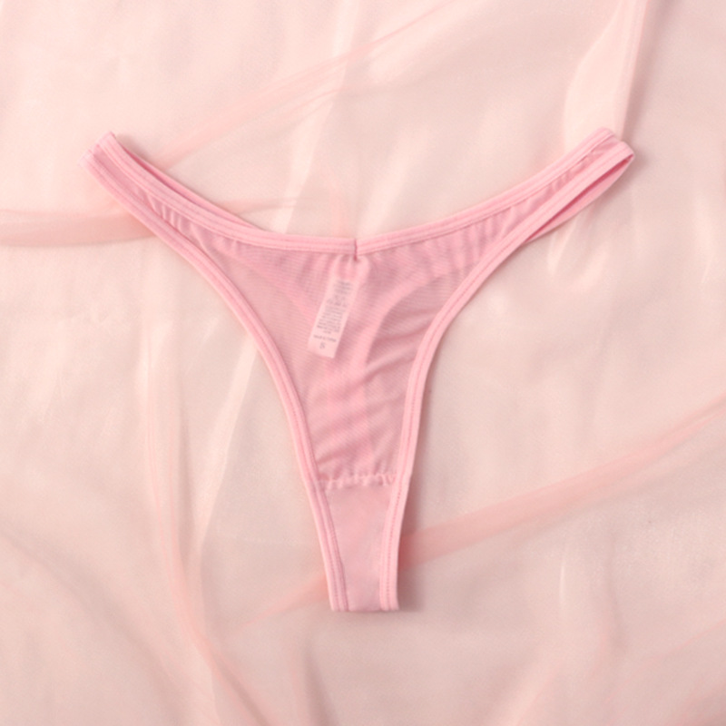 Tangas sin costuras para mujer, Tangas pequeñas, lencería Sexy, cuerdas de malla translúcidas, ropa interior suave con espalda en T, Tangalar