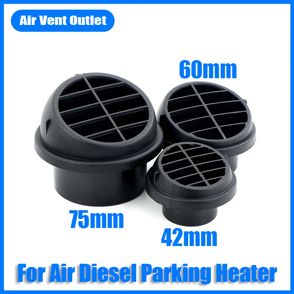 42mm 60mm 75mm conducto de ventilación de aire pieza conducto salida de tubo calentador de estacionamiento diésel giratorio para coche camión VAN Camper tipo B garaje