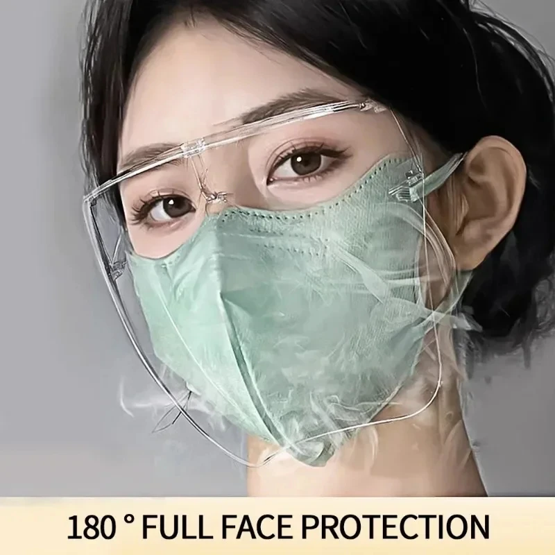 Lightweight Full Coverage Safety Mask: HD Transparent, Anti-Splash Protective Screen for Nail Techs, Artists, Cooks & DIY Enthus
