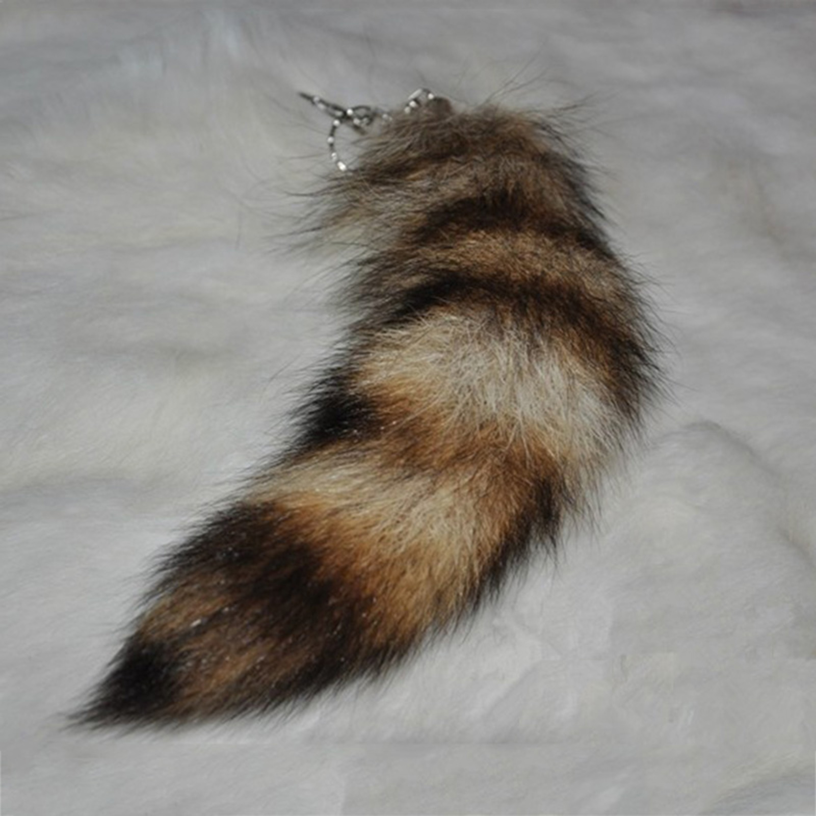 Portachiavi in peluche con coda di volpe da 28 cm Portachiavi con coda pelosa Portachiavi con coda soffice per animali Organizer Decorazioni con ciondolo per borsa