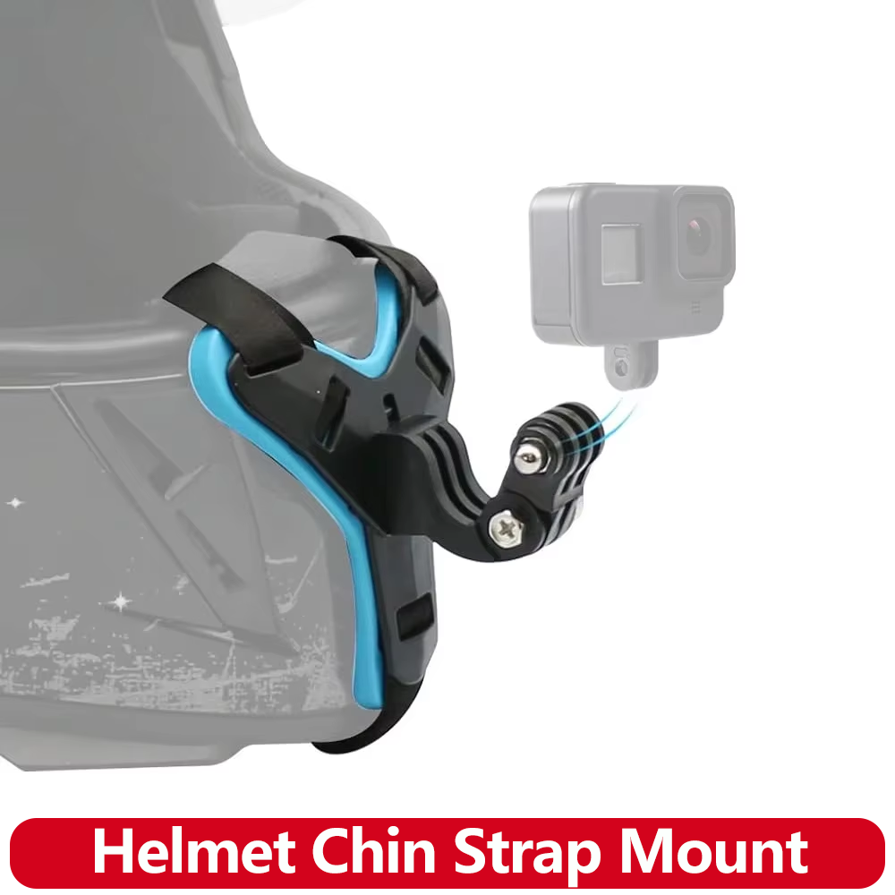Motorcycle Helmet Chin Strap Mount for GoPro Hero 13 12 11 10 9 8 DJI Osmo Insta360 SJCAM SJ4000 AKASO Action Camera Accessories