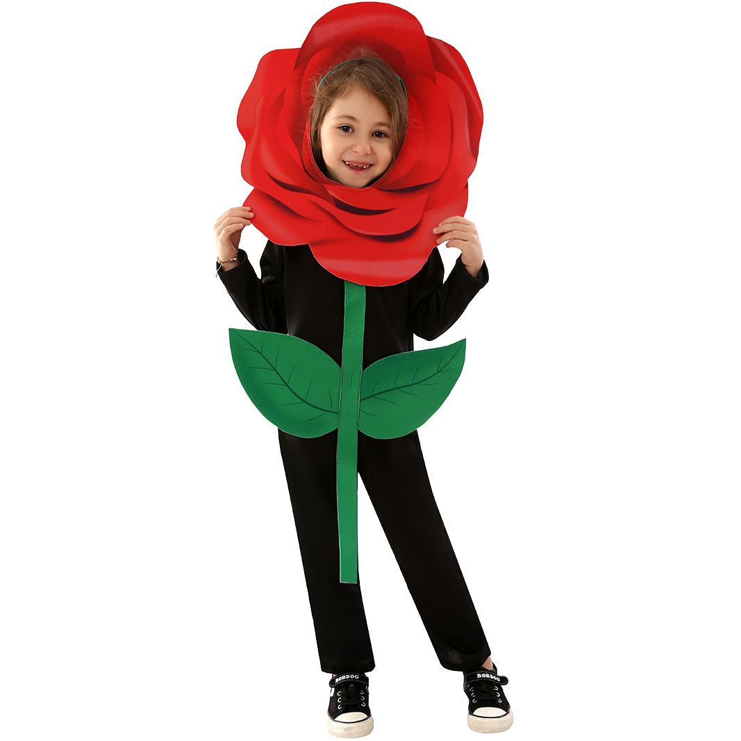 Disfraces de actuación para niños, disfraces de actuación, vestido de fiesta de plantas, Halloween, Carnaval, rosas, Día de San Valentín, ropa Cos