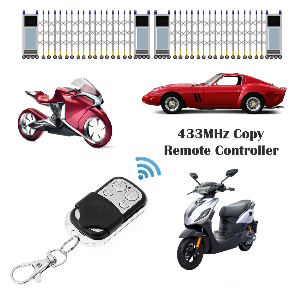 5/10PCS Duplizieren Garage Tür Fernbedienung 433MHZ Elektrische Garage Tür Schlüssel Drahtlose Duplizieren Fernbedienung Metall 4 taste