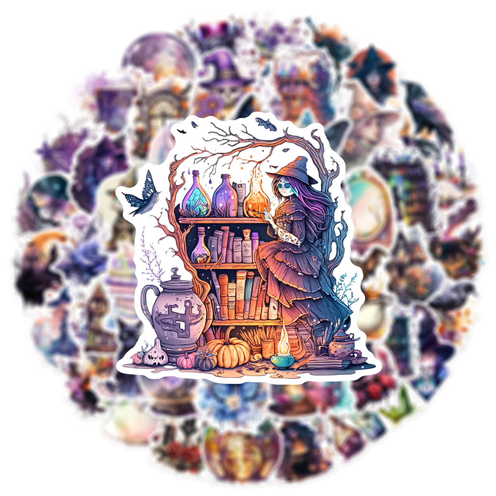 10/30/50 個アートゴシック魔法魔女美的漫画ステッカー装飾アニメデカールラップトップオートバイギター車クールステッカー