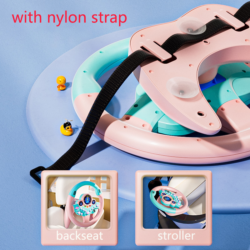 Brinquedo infantil com volante – fingir brincar no banco traseiro com luzes e música – divertido simulador de direção pré-escolar, presente para crianças