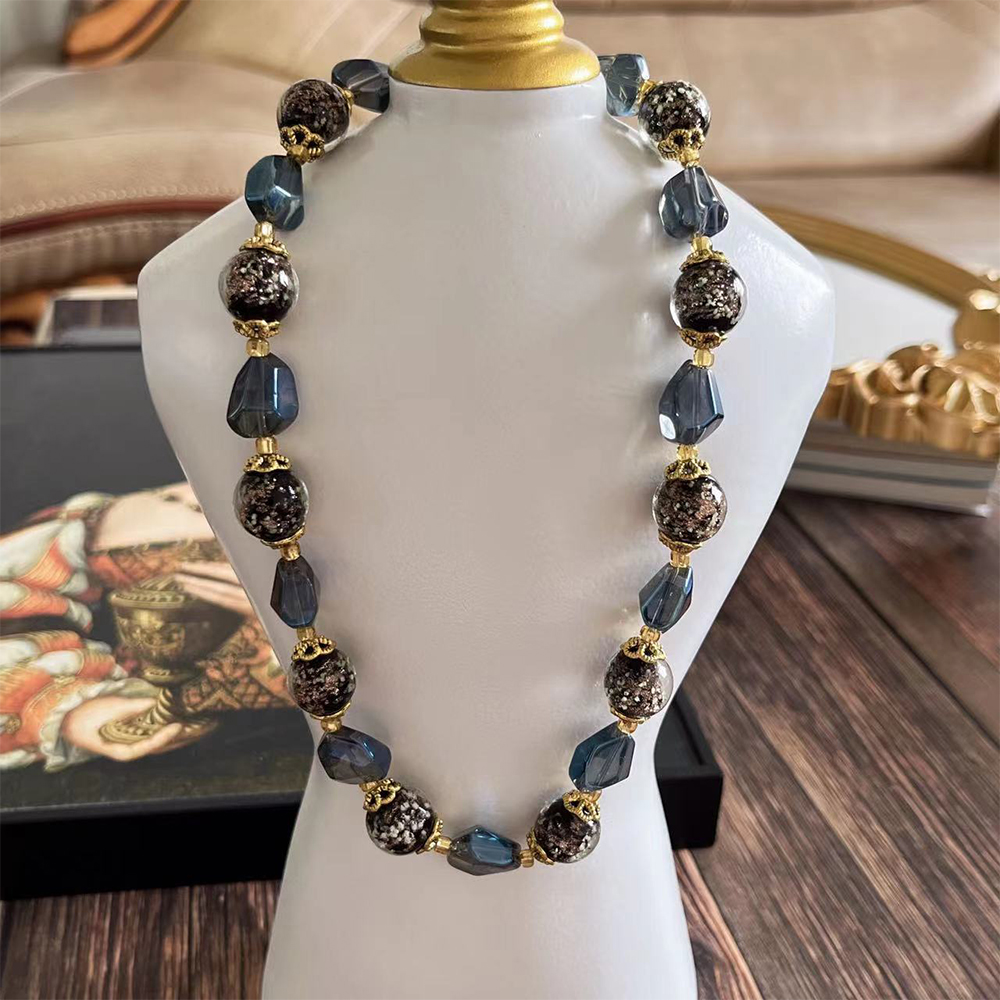 Collar negro de cristal de faraón antiguo de temperamento Vintage para mujer, regalo para niña, gargantilla de fiesta, joyería al por mayor