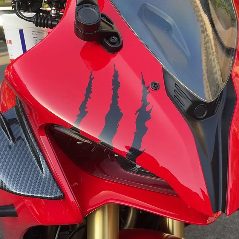 2 個オートバイモンスター爪スクラッチステッカー DIY モトクロスヘルメットビニールデカールアプリリア KTM カワサキ、ヤマハ、スズキ、ホンダ