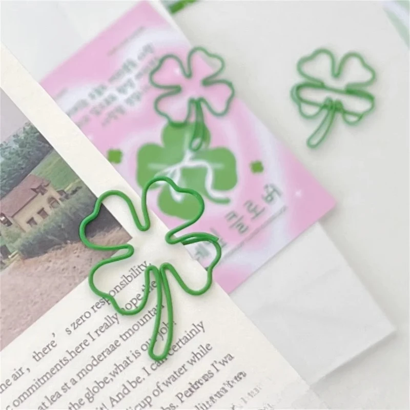 10 pz/set dolce coreano foglia verde graffette design creativo moda raccoglitore clip carino non appiccicoso nota scrapbook graffetta