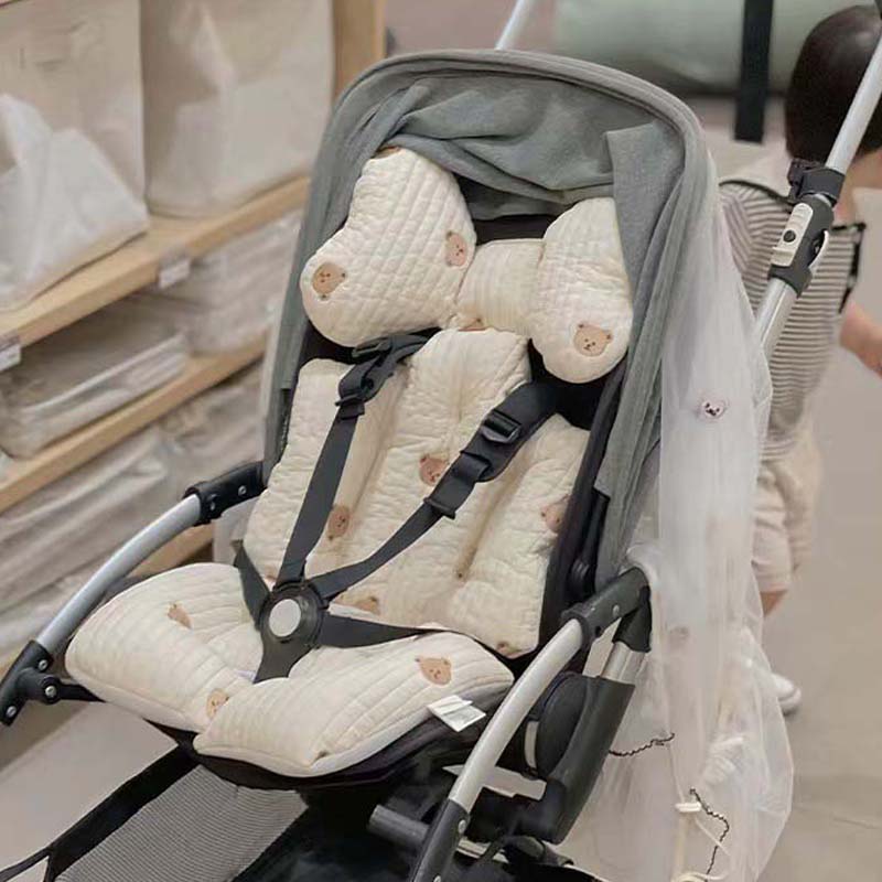 Cojín grueso para asiento de cochecito de bebé, alfombrilla de algodón transpirable, accesorios para cochecito de recién nacido