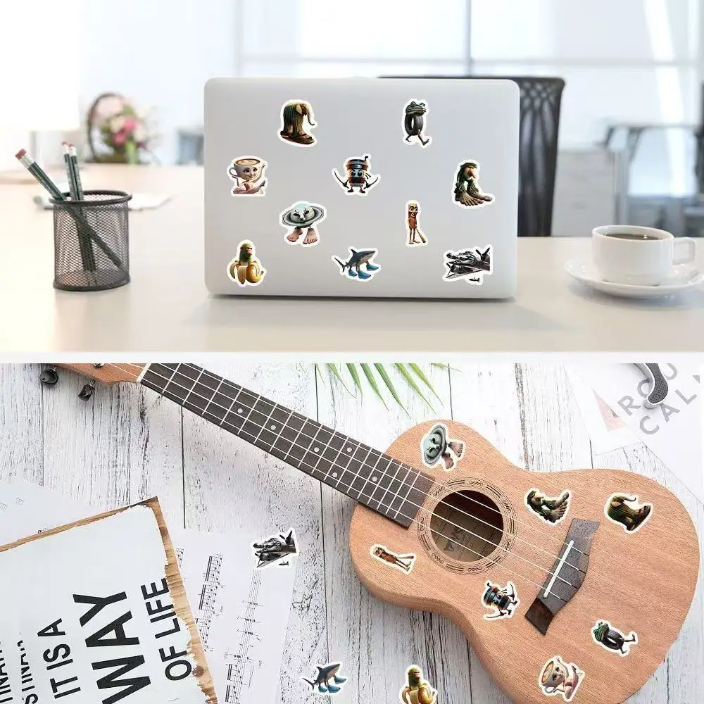 500 PCS/ม้วน Tung Tung Sahur อิตาเลี่ยน Brainrot AI บทคัดย่อสติกเกอร์ DIY PVC แล็ปท็อป Decals ตกแต่งสติกเกอร์รางวัลของขวัญของเล่น