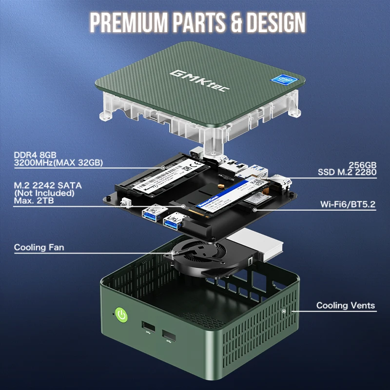 GMKtec Mini Pc GMK G3 NUCBOX Windows 11 Pro Alder Lake N100 Intel 12th BWiFi 6 Desktop Computer Mini Pc Work