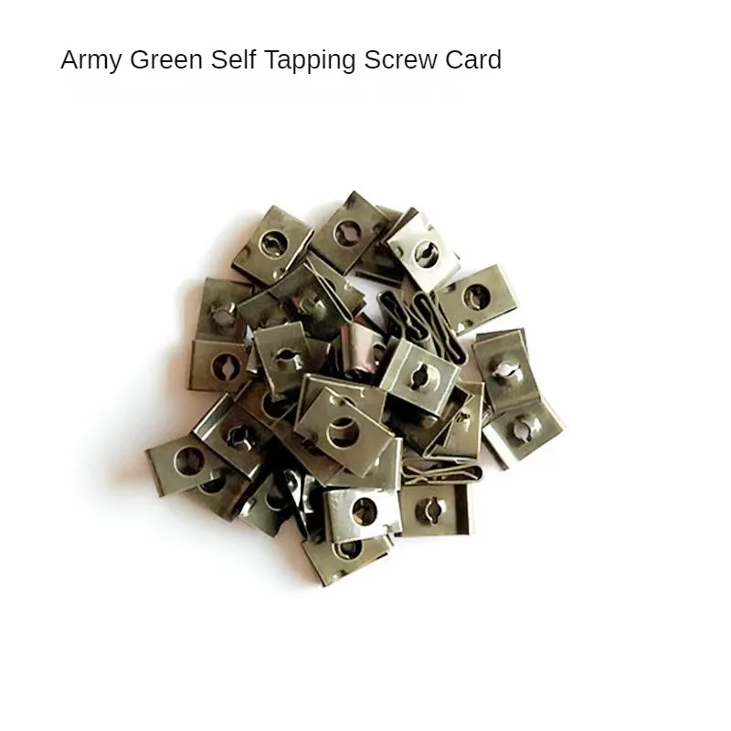 50/20/10Pcs รถรถจักรยานยนต์สกู๊ตเตอร์ Moped โลหะ Retainer U-Type คลิป ArmyGreen Self-Tapping กันชน Fastener Anti-Rust คลิป