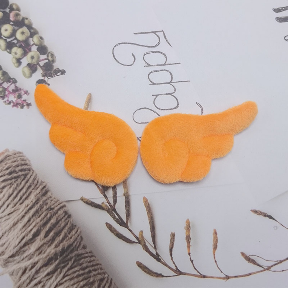 2Pcs  double-sided plush angel wings diy accessories cake card cap socks clothing toy decoration materials