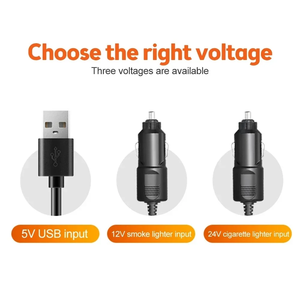 カーファン 360 °   調整可能な 3 ヘッドエアファン自動車電動ファン USB/12 V/24 V ファン 2 速度車のサイレントファンホームデスクオフィス & 車