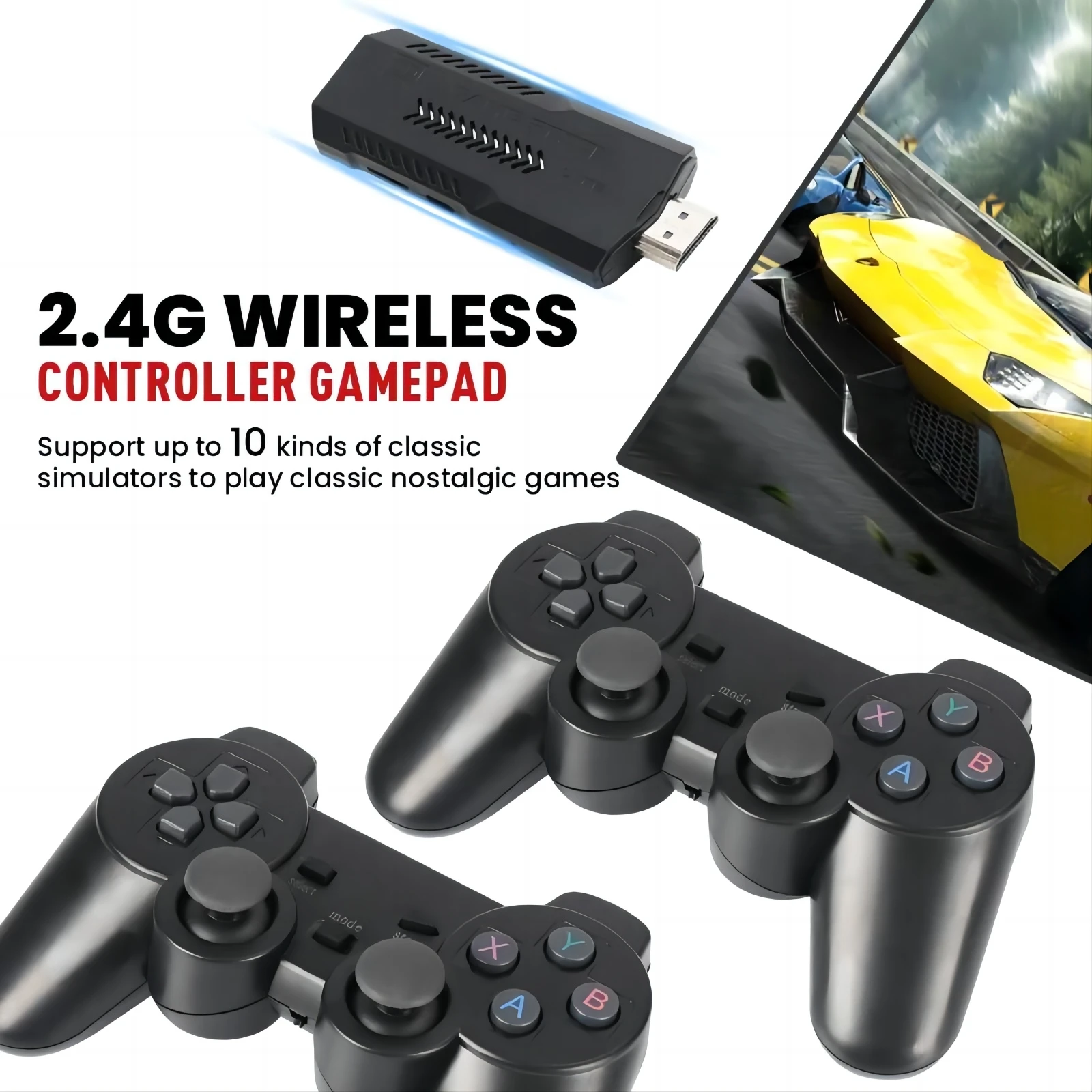 Neue X2 Plus Game Stick 4K HD Videospielkonsole 2,4G Doppel Wireless Controller Game Stick Für N64/PSP/PS1/GBA