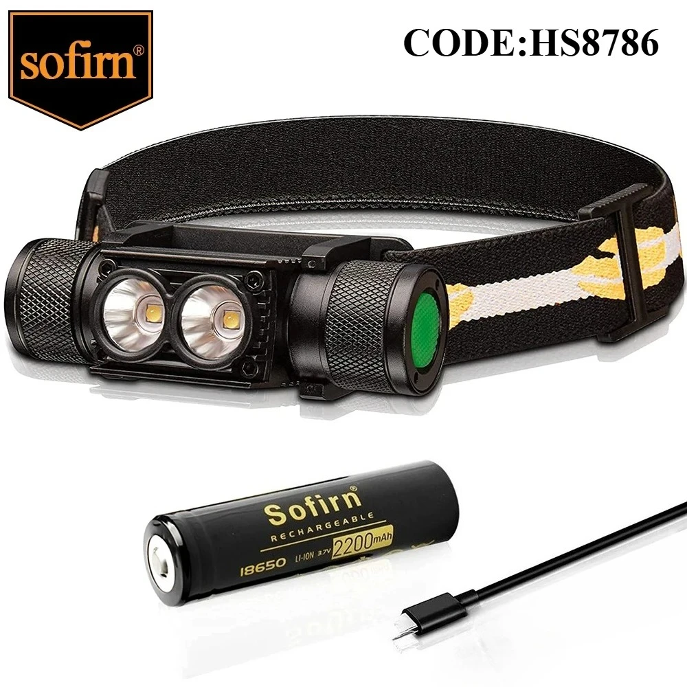 H25L USB Sạc Đèn Pha 18650 Đầu Dual LH351D 1200LM 90CRI 5000K